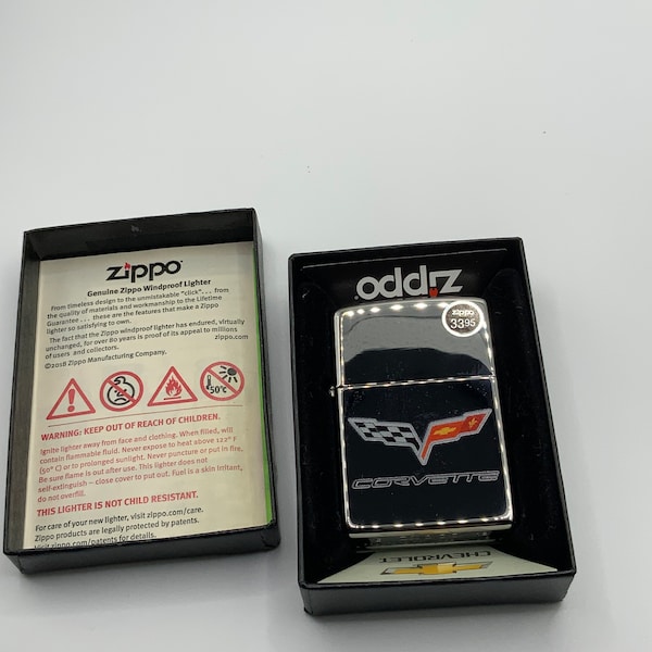 Corvette Zippo Cigarette Lighter Never Used