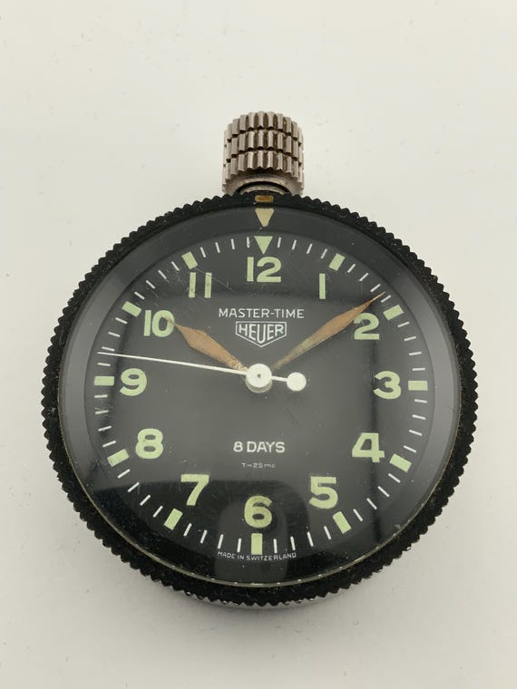 Vintage Heuer Master Time 8-Day Dashboard Clock/R… - image 3