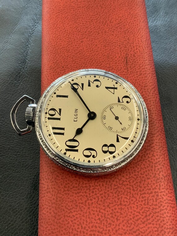 Vintage Elgin 12 size Pocketwatch in Working Cond… - image 4