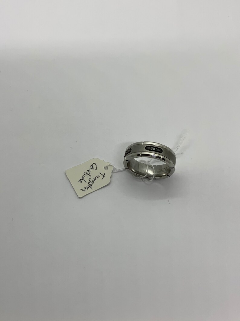 Triton Tungsten Black Diamond Comfort Fit Wedding Band size 13