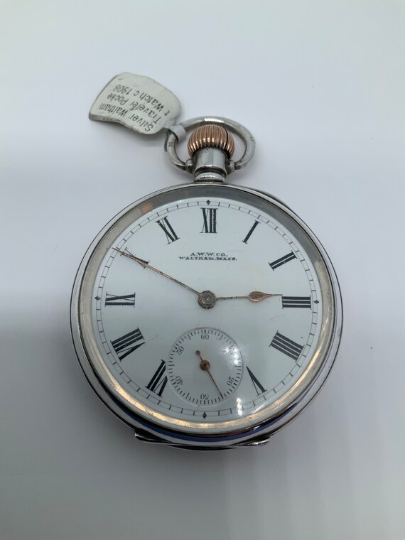 Vintage Waltham Traveler Pocketwatch with Sterlin… - image 2
