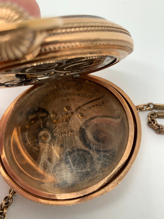 Vintage Elgin 17 Jewel Goldfilled Pocketwatch wit… - image 8