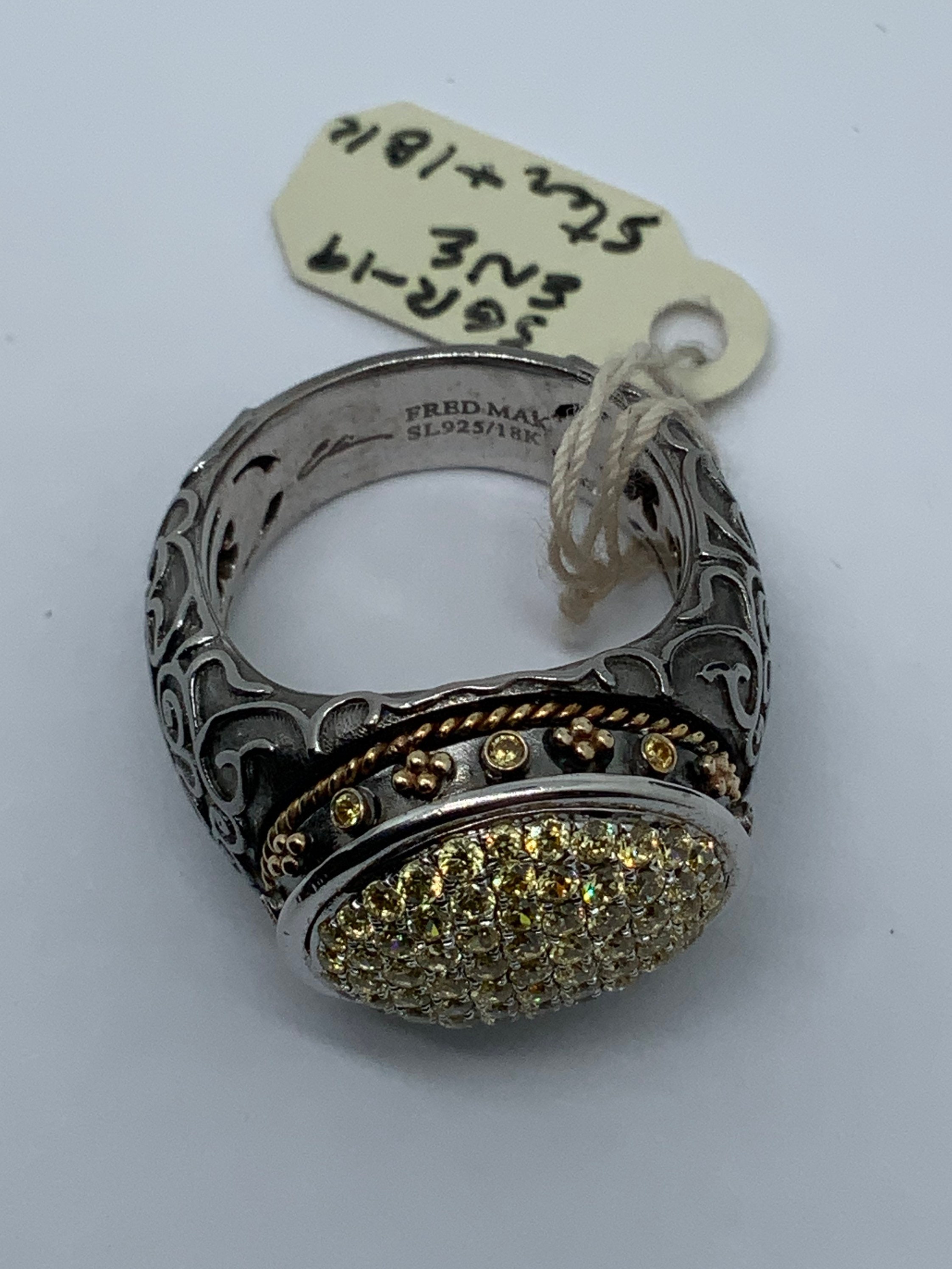 Eli Fred Mak Sterling Silver-18K-Sapphire Ring