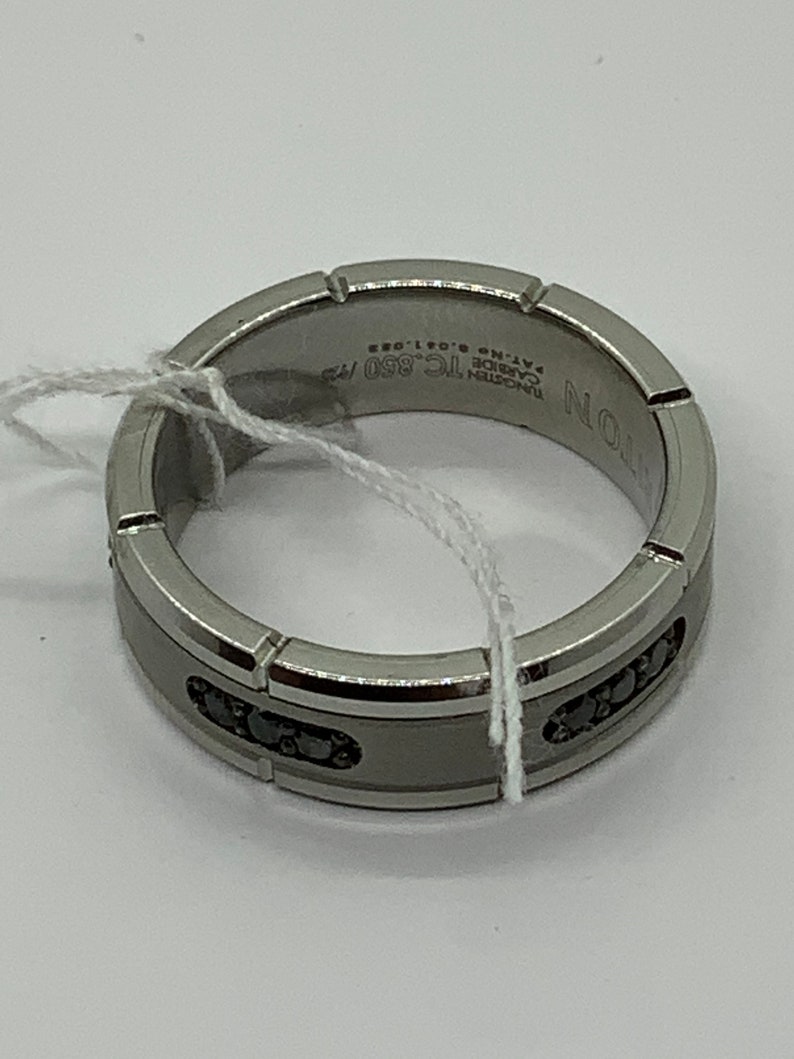 Triton Tungsten Black Diamond Comfort Fit Wedding Band size 13