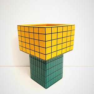 geometrisk keramisk vas, Memphis-inspirerad popkonststudio