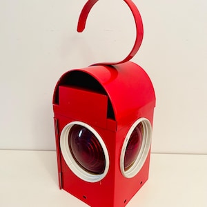 Lanterna con Luce Rossa a Batterie per Presepe 86126
