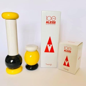 salt and pepper grinder TWERGI Alessi Design Ettore Sottsass NEW in box