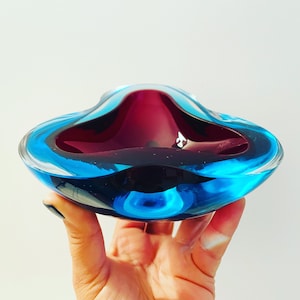 shell ashtray in submerged Murano glass in 2 colors from the 70s Flavio Poli Seguso