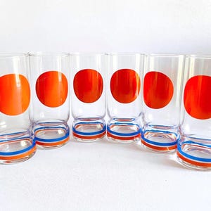 Set of 6 70s Space Age Drinking Glasses