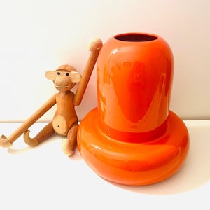 rare vase series “Bombolo” design Ambrogio Pozzi ceramic glass china 70s