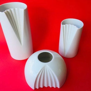 Set of 3 beautiful Rosenthal porcelain vases designed by Ambrogio Pozzi vintage