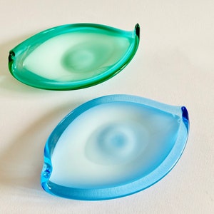 2 large centerpiece holders in vintage Murano glass in the Venini style of the 70s Murano art glass Made in Italy 1970s