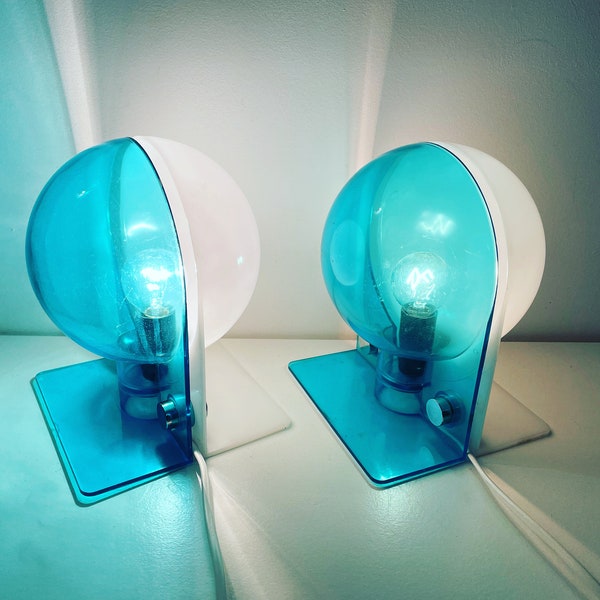 set of 2 original lamps SIRIO GUZZINI 70s Space Age Utopie Du Tout Plastique