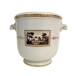 Cache Pot stor vas av Richard Ginori, Fiesole-dekoration, Doccia-fabriken, 1950-talet