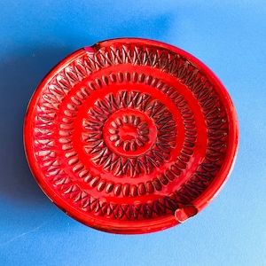 large Aldo Londi centerpiece for BITOSSI Rimini ceramics in RED 1960