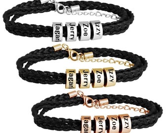 Personalized / Custom Name Titanium Steel Braided Unisex Rope Steel /Gold/ Rose-gold colors Bracelet