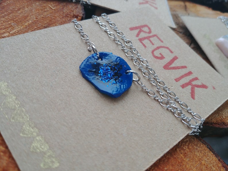Minimalistic necklace /' Stone /' Handmade jewelry gift for her Crescent Romantic LOVE YOU Statement Acrylic Acetate earrings Original design