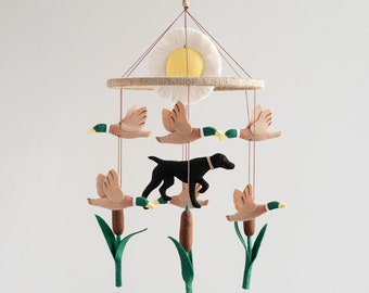 Baby crib mobile boy,  hunting nursery decor, mallard duck baby mobile