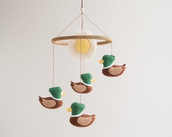 Móvil para bebé con diseño de pato real, móvil para guardería de caza, regalo para futuras mamás