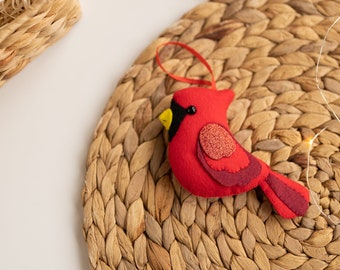 Cardinal ornament, Christmas ornament red cardinal, christmas in july