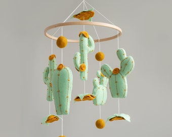 Kaktus Baby Mobile, Kaktus Deko, Wüste Kinderzimmer Deko, werdende Mama Geschenk