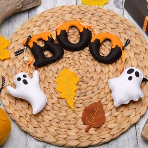 Halloween garland for mantel, Boo halloween ghost,fireplace decor