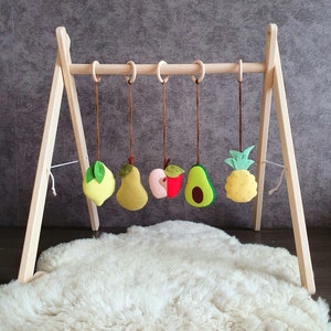 Baby gym toys fruits, activity center toy, felt food, sensory toy image 1