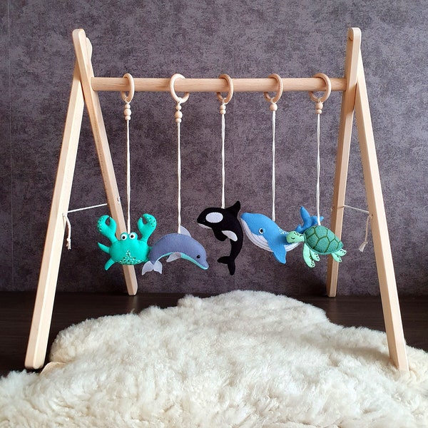 Jouets de gymnastique pour bébé, jouets suspendus, décor de pépinière océanique, centre d'activités pour bébé