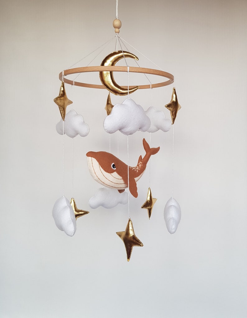Whale crib mobile ocean nursery neutral baby mobile sea Etsy