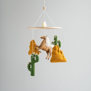 Baby crib mobile horse, cowboy nursery decor, mom to be gift image 3