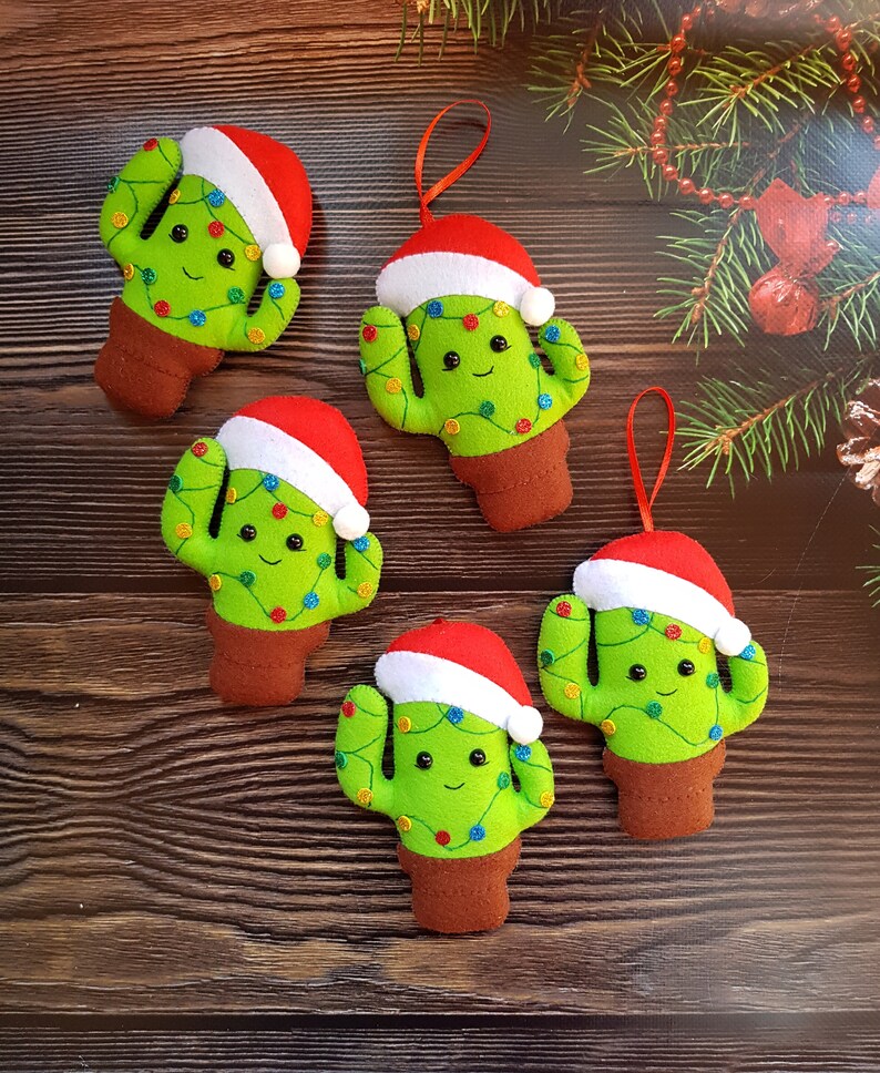 Christmas cactus desert ornament felt tree decoration image 7