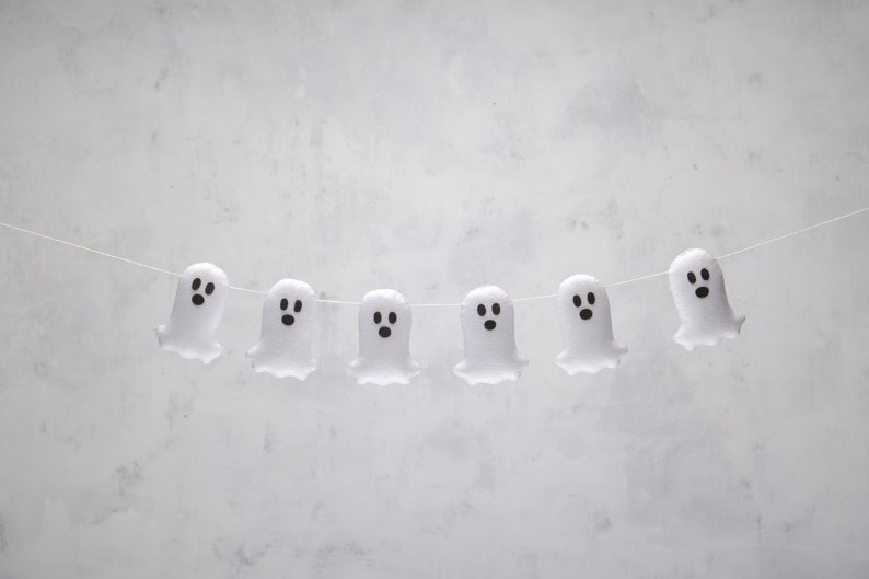 Halloween garland, ghost decor, fall garland image 8