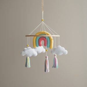 Whimsical Rainbow Baby Mobile Add a Pop of Color to your Celestial-Themed Nursery image 1