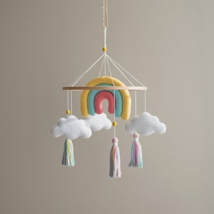 Whimsical Rainbow Baby Mobile - Add a Pop of Color to your Celestial-Themed Nursery