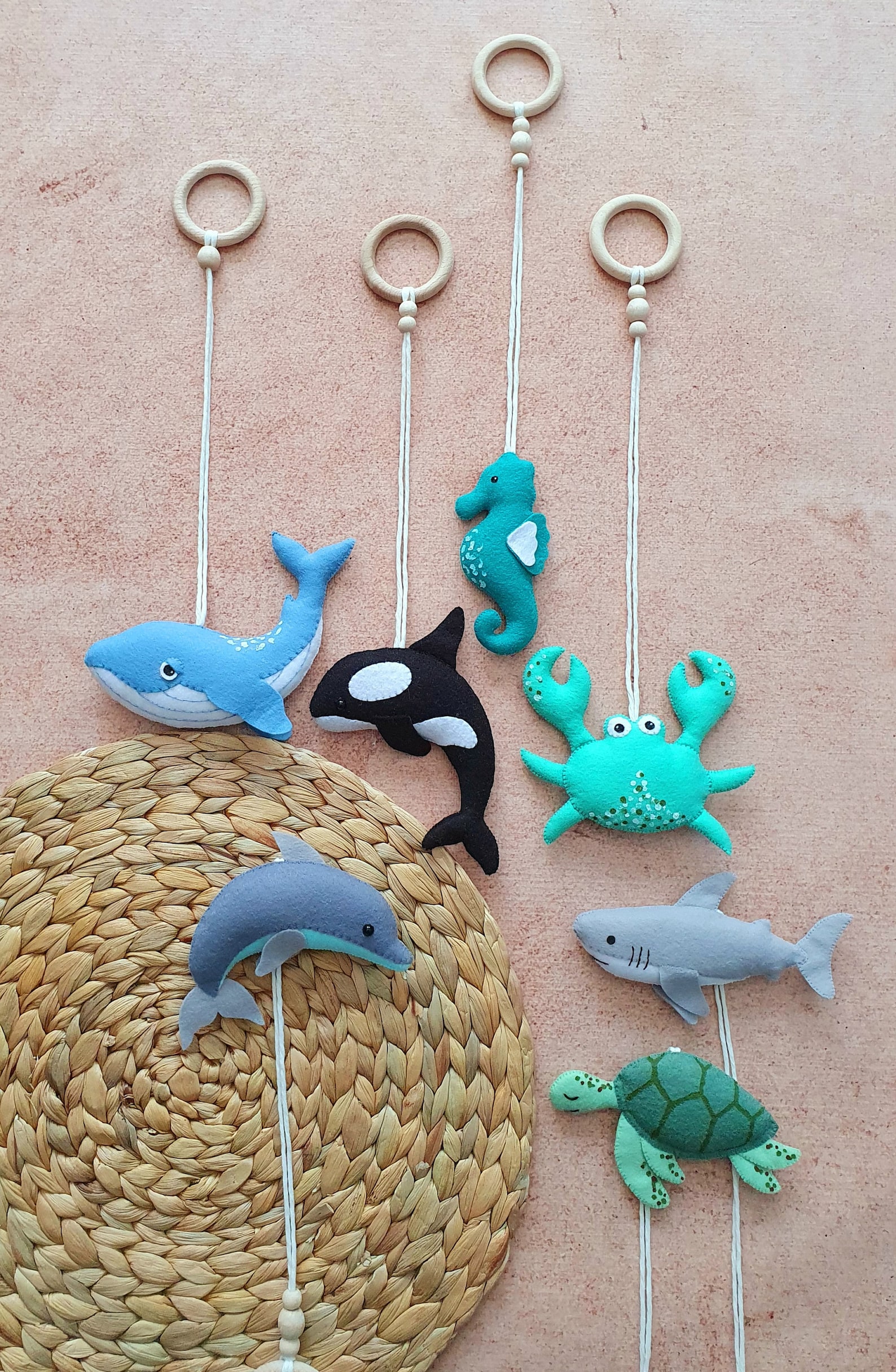 Ocean Baby Play Gym Toys Nautical Hanging Play Gym Nursery Etsy