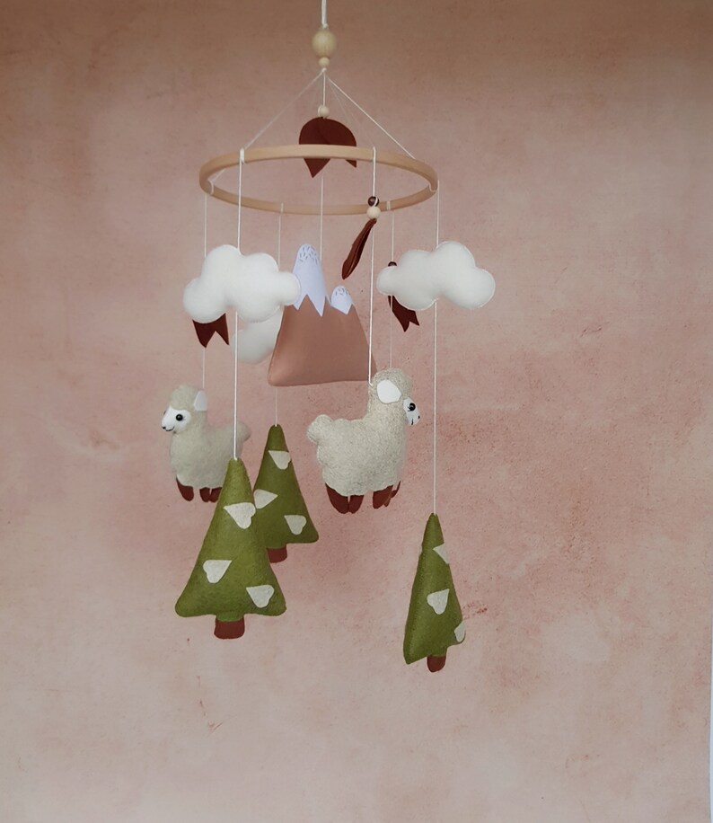 Baby mobile sheep farm nursery woodland mobile lamb crib Etsy
