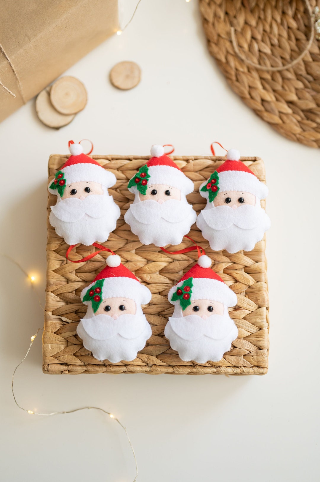 Christmas Ornament Felt , Santa Claus Ornament - Etsy