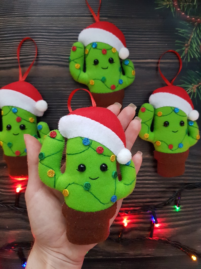 Christmas cactus desert ornament felt tree decoration image 0