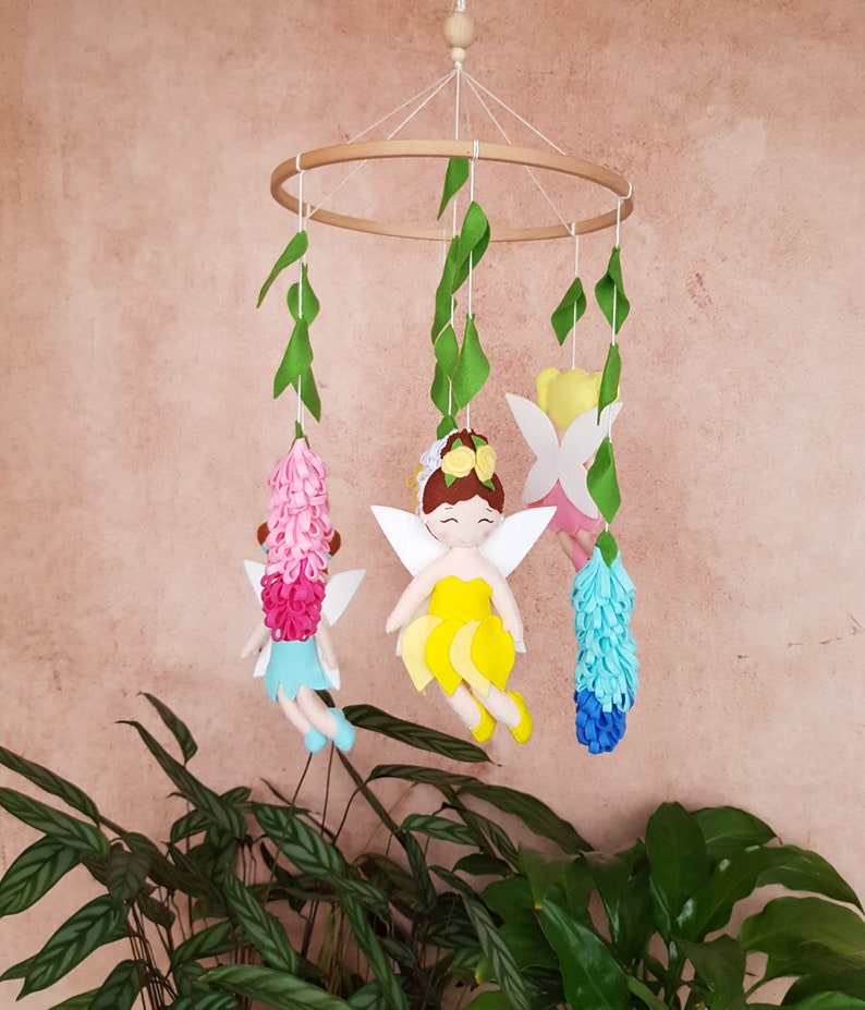 Fairy baby mobile baby girl nursery mobile flower fairy Etsy