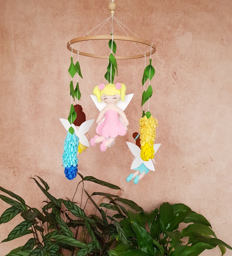 Fairy baby mobile baby girl nursery mobile flower fairy Etsy