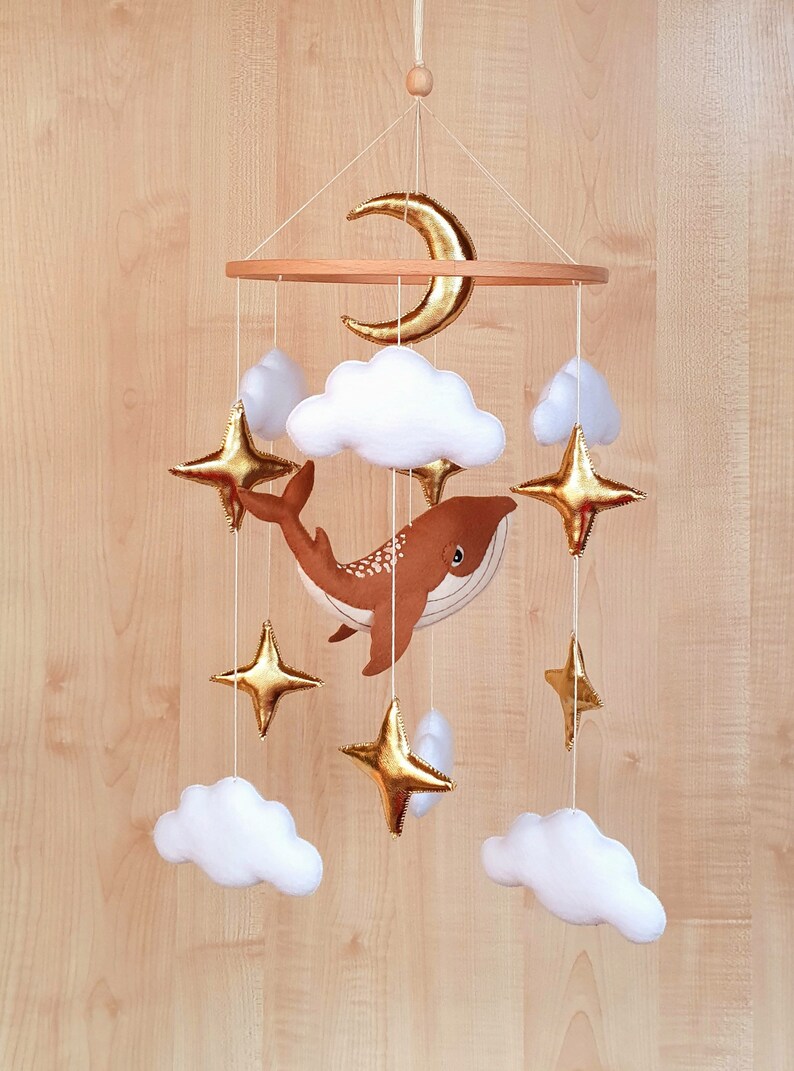 Whale crib mobile ocean nursery neutral baby mobile sea Etsy