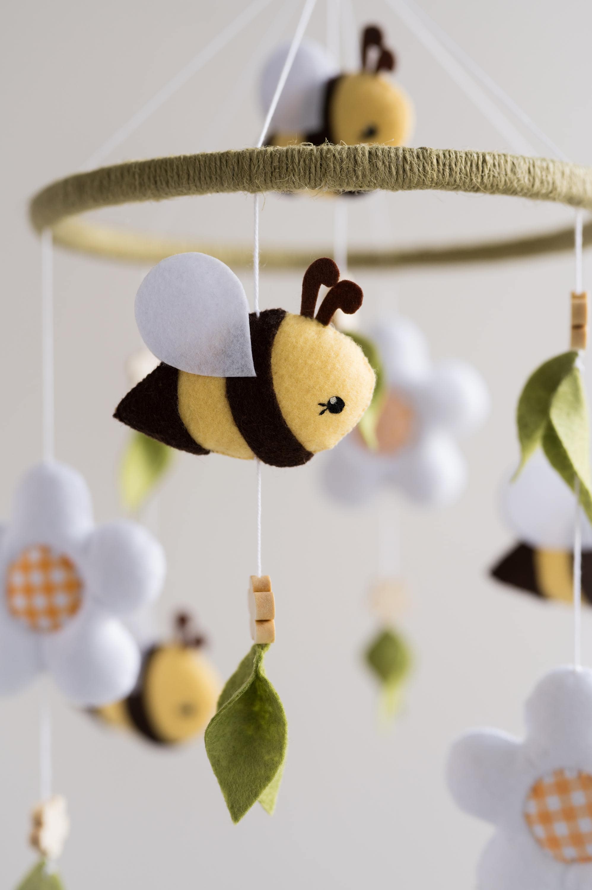 Handmade Bee Baby Mobile – Nursery Decor With Felt Bees