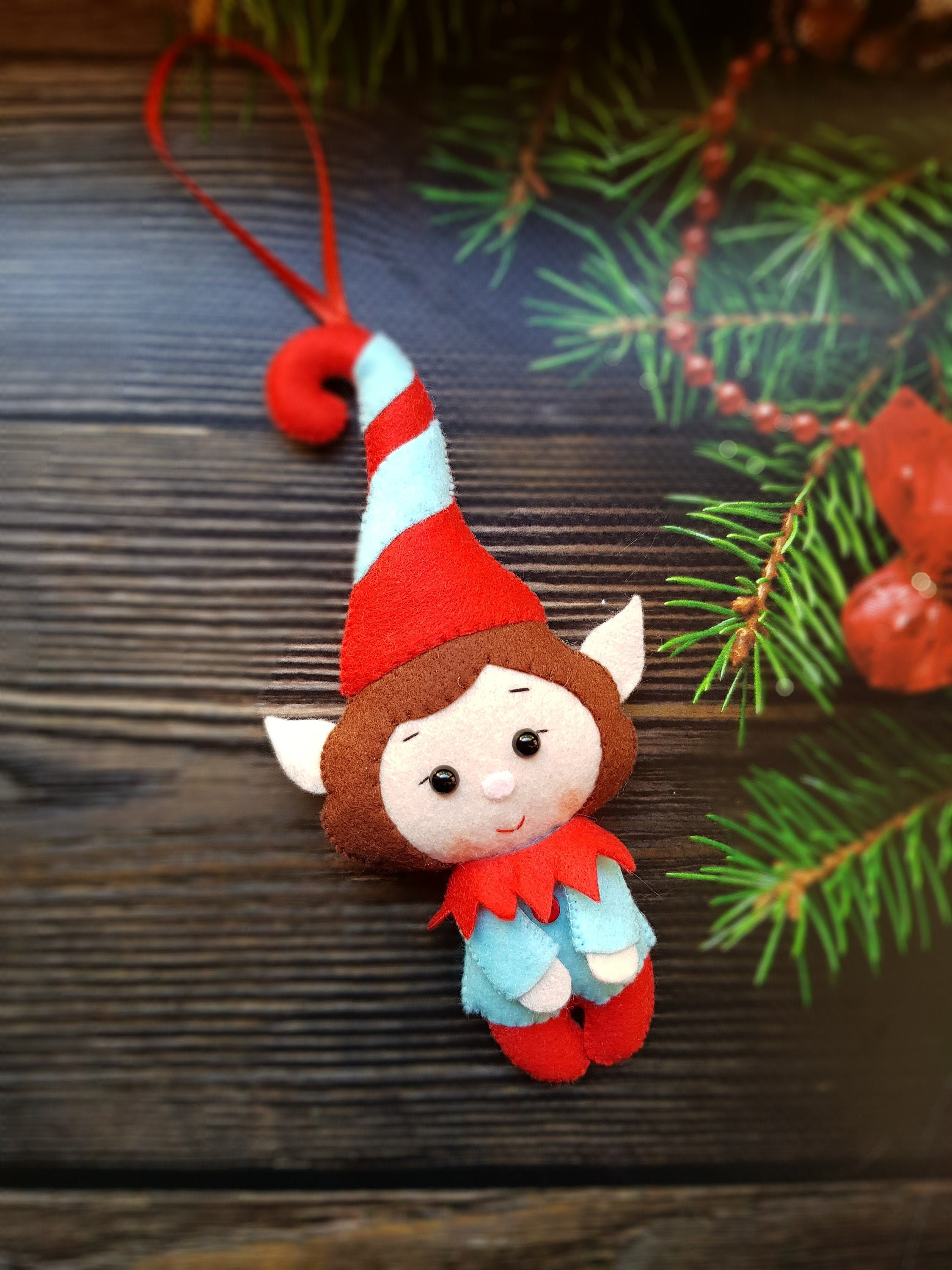 Christmas elves felt gnome ornament felt christmas elf Etsy