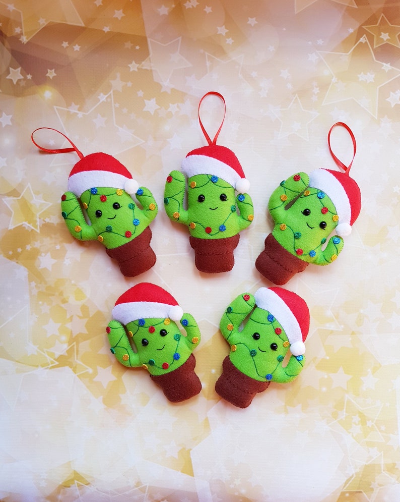 Christmas cactus desert ornament felt tree decoration image 10