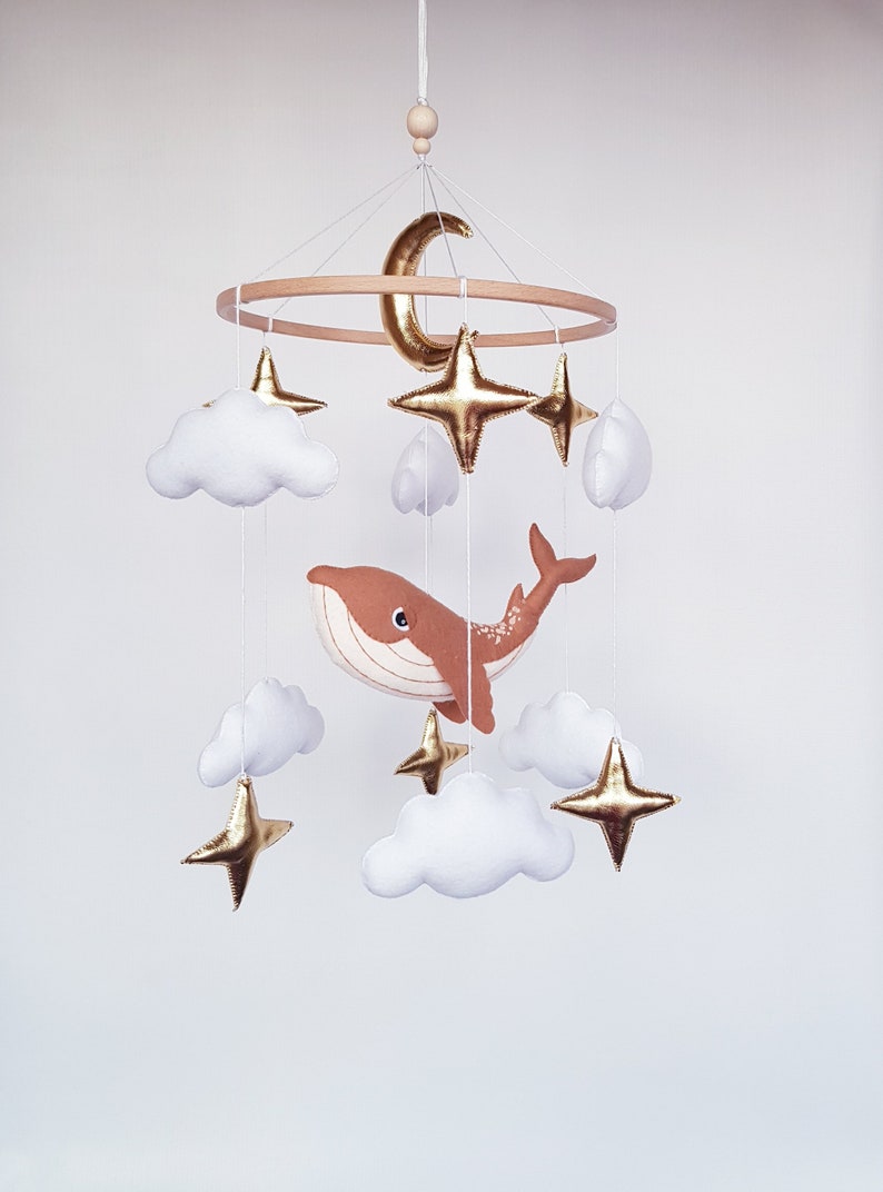 Whale crib mobile ocean nursery neutral baby mobile sea Etsy