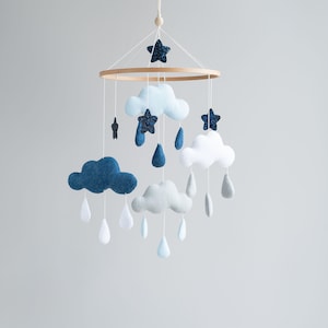 Cloud baby mobile, boy nursery decor, expecting mom gift