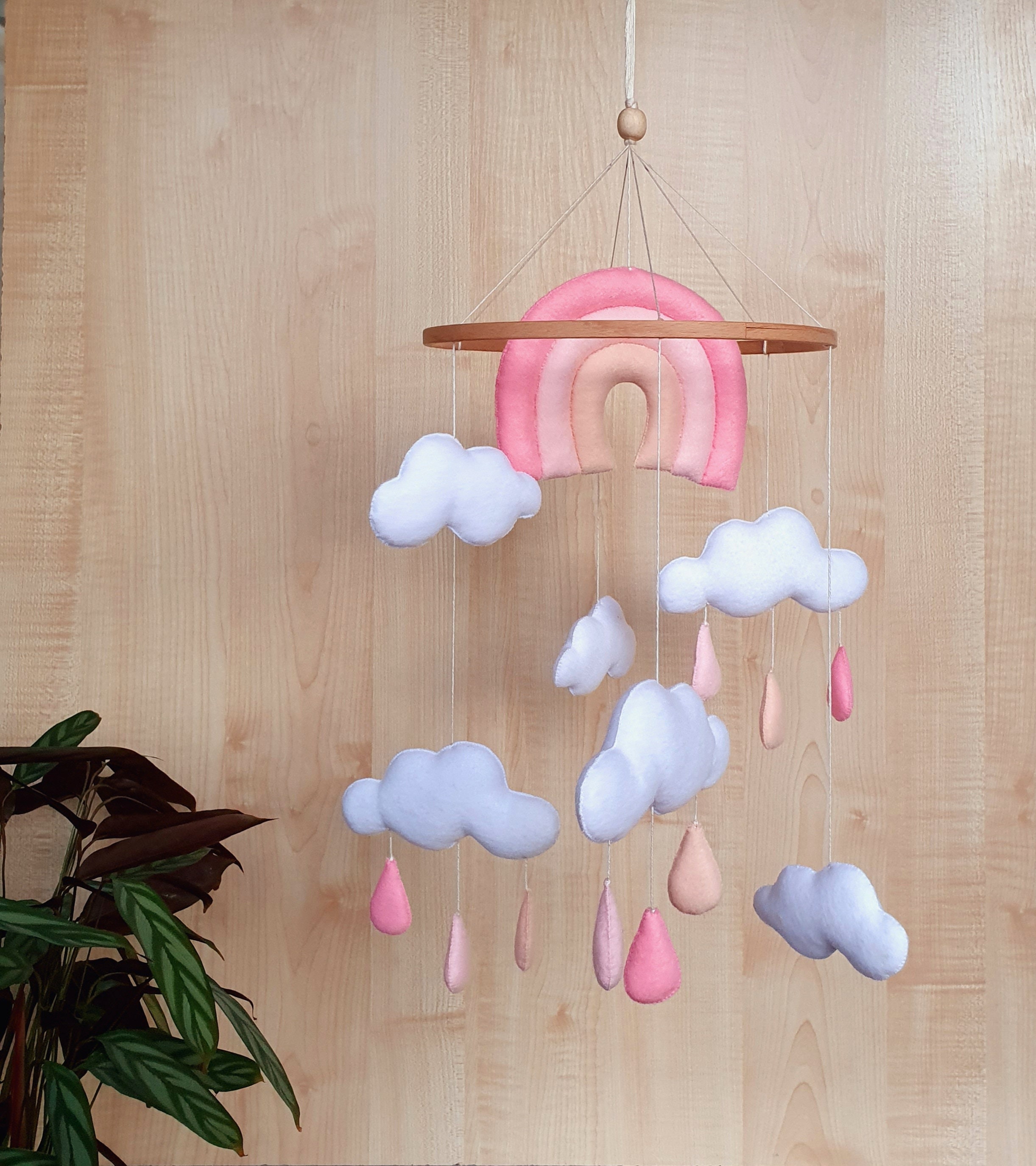 Clouds baby mobile rainbow crib mobile baby girl ceiling Etsy
