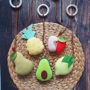 Baby gym toys fruits, activity center toy, felt food, sensory toy image 4