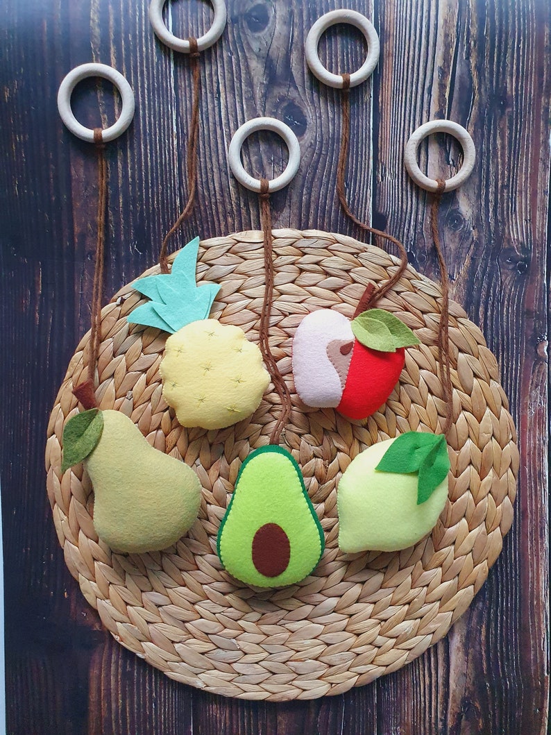 Baby gym toys fruits, activity center toy, felt food, sensory toy image 4