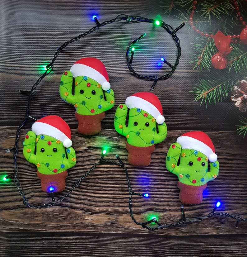 Christmas cactus desert ornament felt tree decoration image 5
